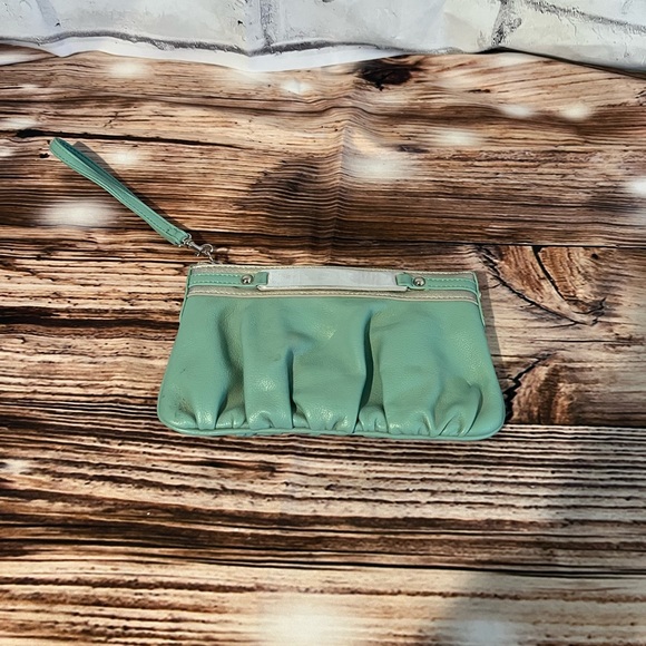 Express Mint & Silver Wristlet